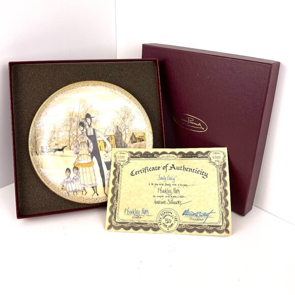 Vtg Limited Edition Plate Anna Perenna P. Buckley Moss Family Outing number 1225